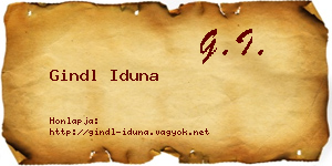 Gindl Iduna névjegykártya